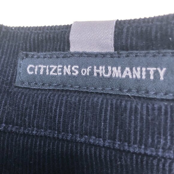 CITIZENS OF HUMANITY Harlow Ankle Mid Rise Slim Maternity Navy Corduroy 25 - Picture 9 of 16